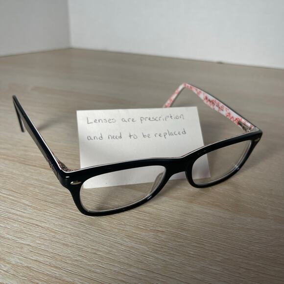 Ray-Ban RB5228 5014 Eyeglasses Black White and Red 50-17-140 Frames Only - Picture 1 of 8